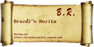 Brezán Rozita névjegykártya
